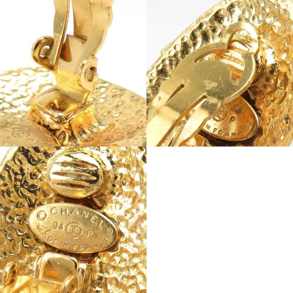 CHANEL Authentic Gold Logo Earrings - Picture 5 of 5